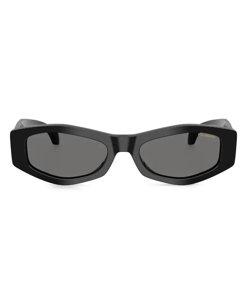 Versace Sonnenbrille mit geometrischem Gestell - Schwarz Schwarz