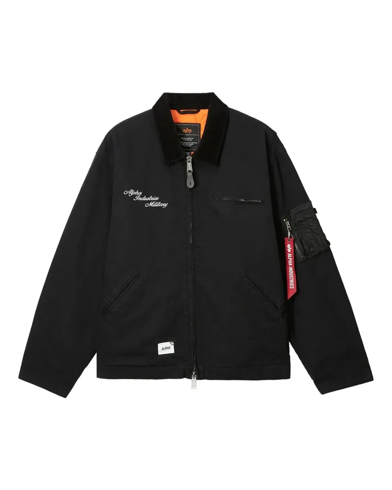 Alpha Industries Jacke mit bestickter Tasche - Schwarz Schwarz