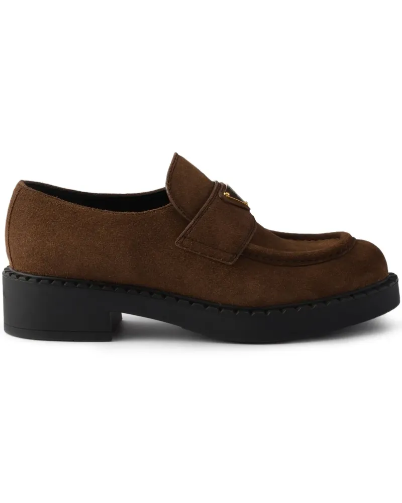 Prada Triangle Loafer aus Wildleder - Braun Braun