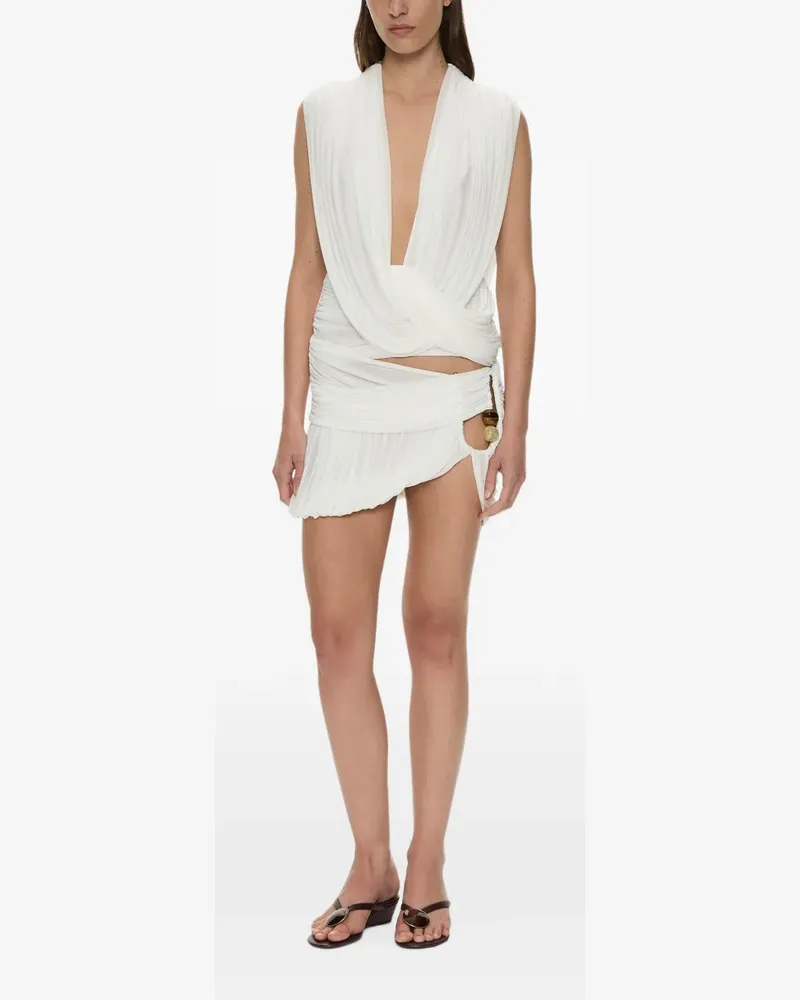 Christopher Esber Beach Glass pleated mini skirt - Weiß Weiß