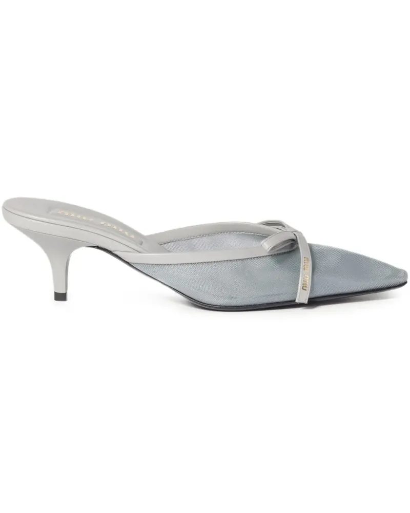Miu Miu Mesh-Mules mit Absatz - Blau Blau