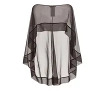 semi-transparent hood scarf - Braun