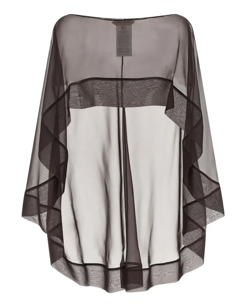Alberta Ferretti semi-transparent hood scarf - Braun Braun
