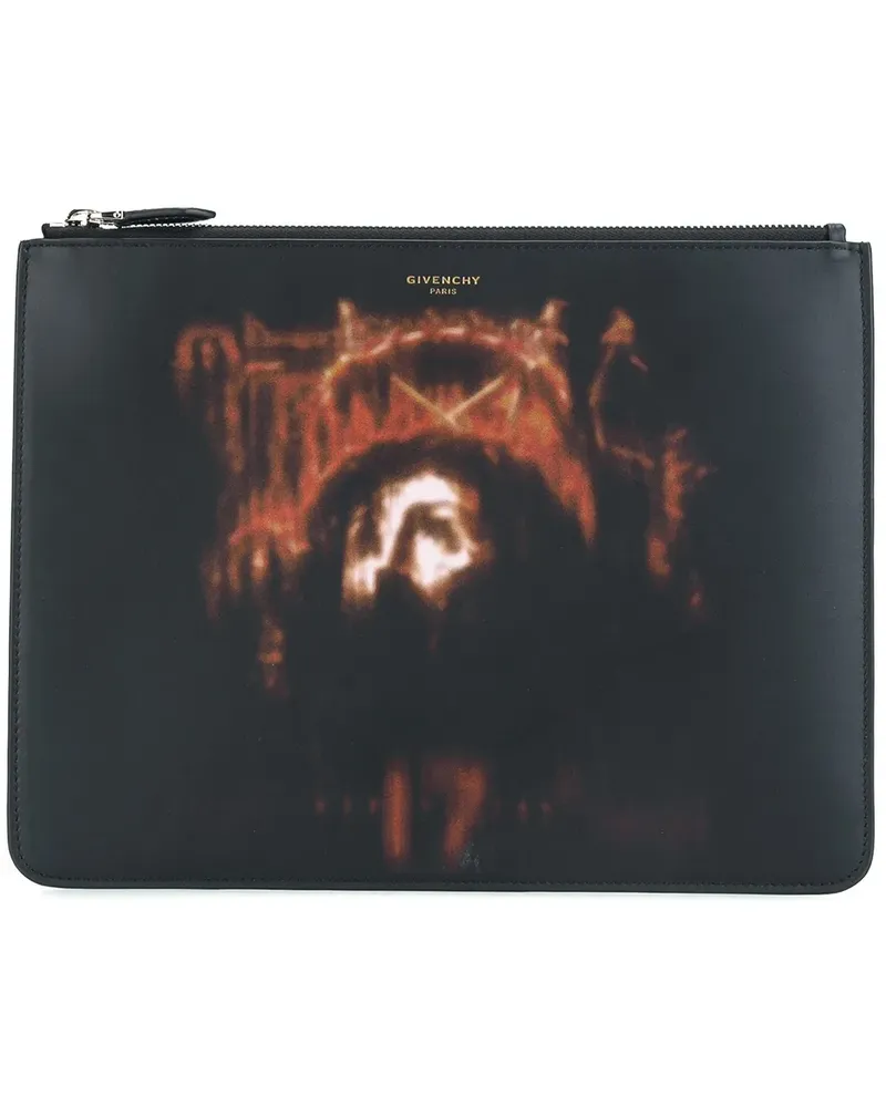 Givenchy Clutch mit Jesus-Print - Schwarz Schwarz