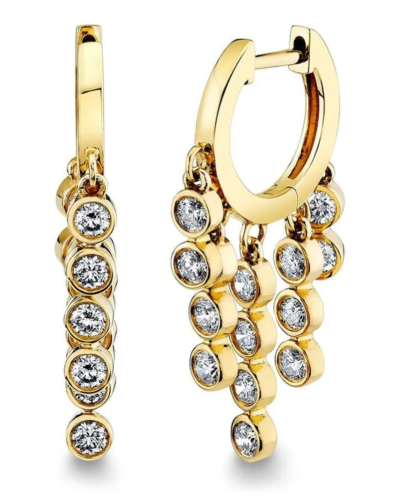 Sydney Evan 14kt Gelbgoldcreolen mit Diamanten Gold