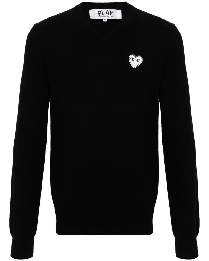 Comme des Garçons Pullover mit Herz-Patch - Schwarz Schwarz