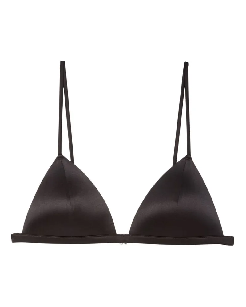 Fleur Du Mal Molded Luxe Triangel-BH - Schwarz Schwarz