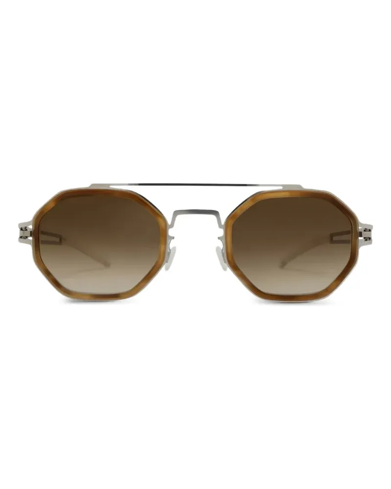 Mykita Sonnenbrille mit geometrischem Gestell - Silber Silber