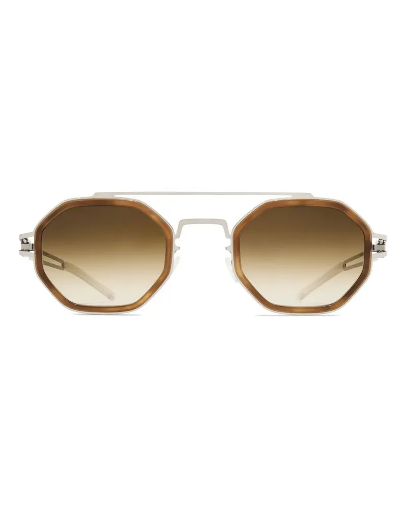 Mykita Sonnenbrille mit geometrischem Gestell - Silber Silber