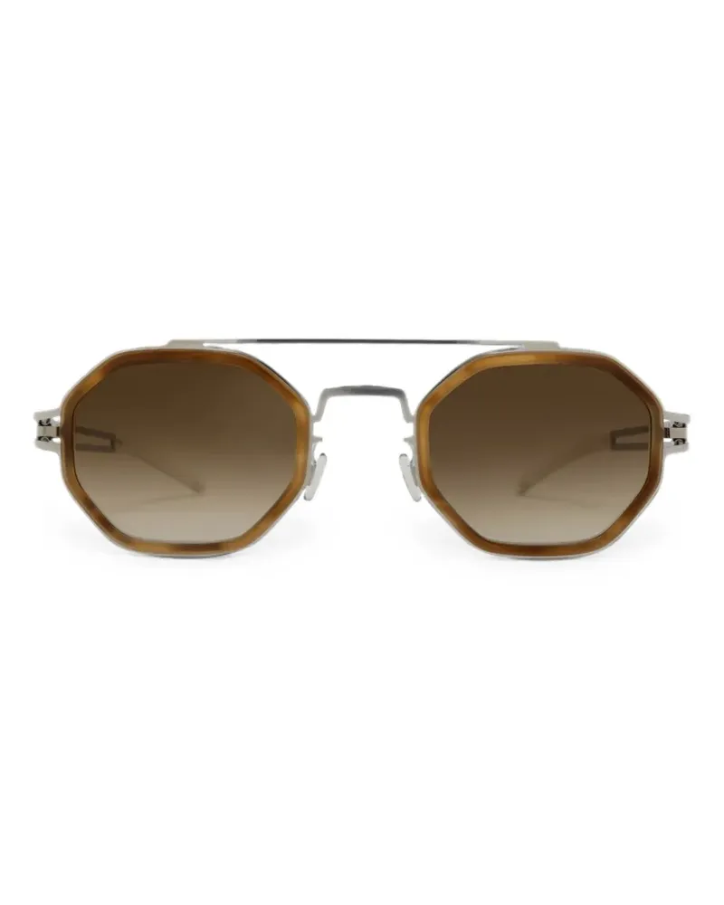 Mykita Sonnenbrille mit geometrischem Gestell - Silber Silber