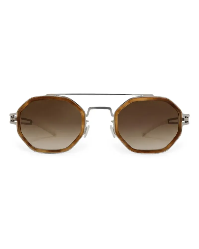 Mykita Sonnenbrille mit geometrischem Gestell - Silber Silber
