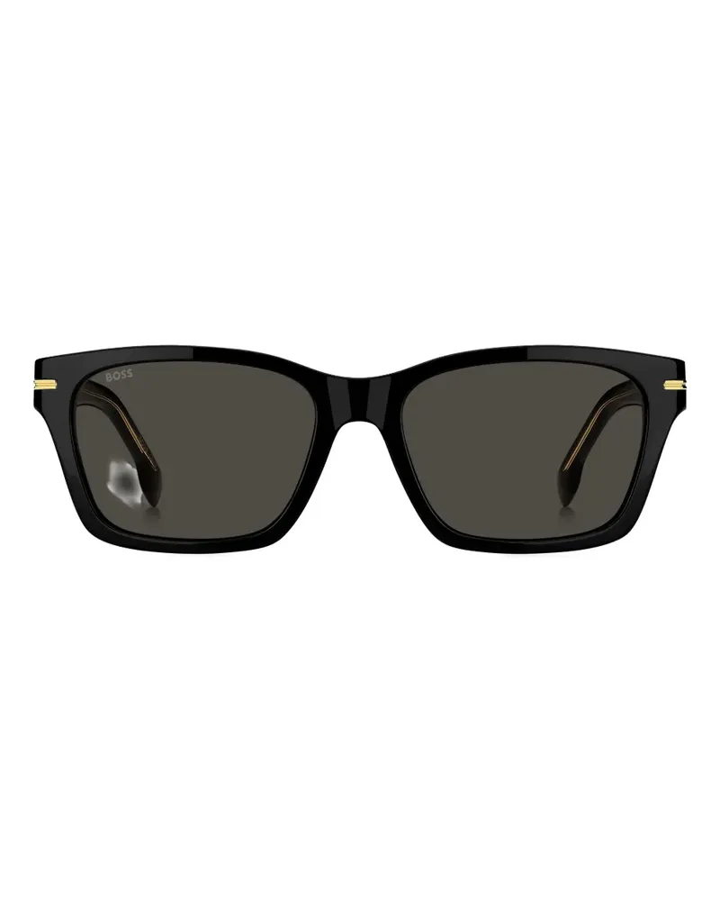 HUGO BOSS Sonnenbrille mit eckigem Gestell - Schwarz Schwarz