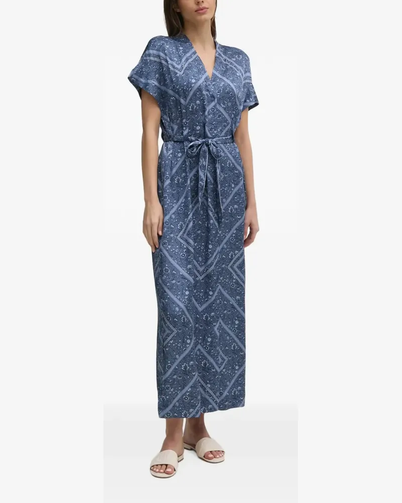 Mos Mosh Lisha Boarda floral-print belted maxi dress - Blau Blau