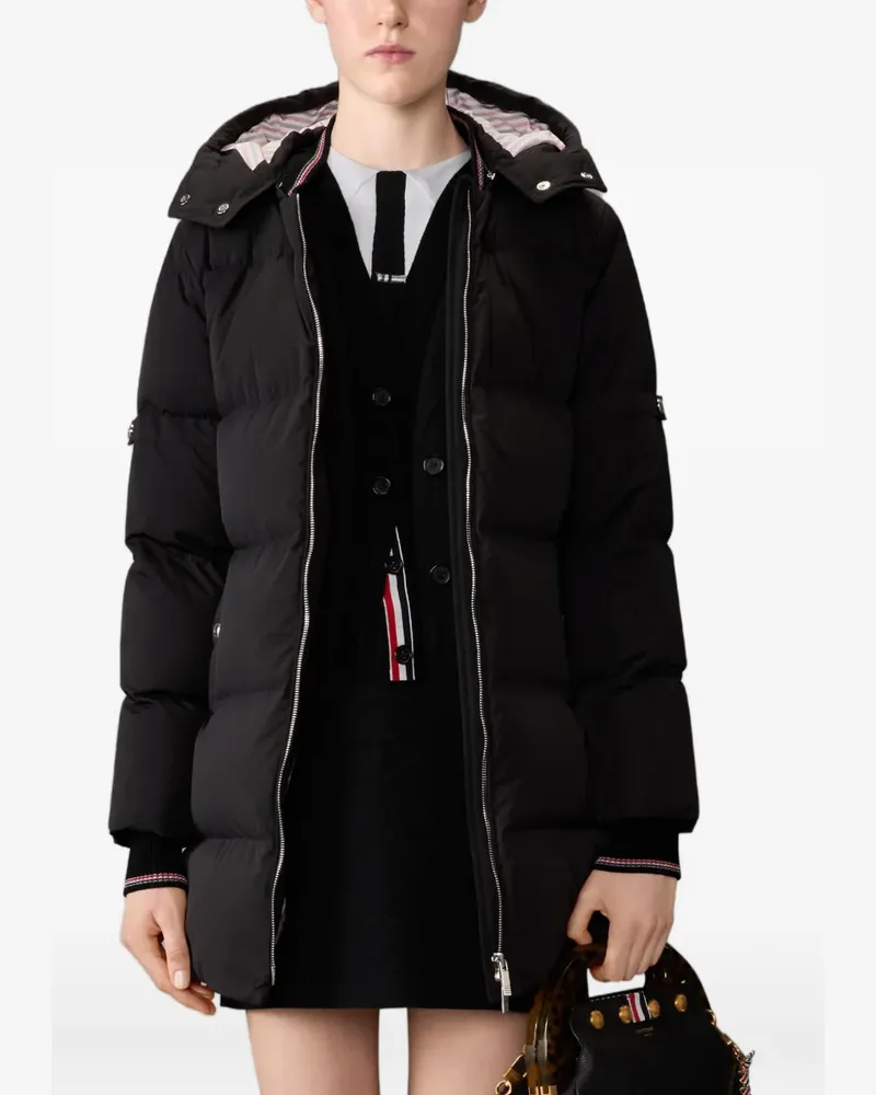 Thom Browne Wattierter Mantel mit Reißverschluss - Schwarz Schwarz