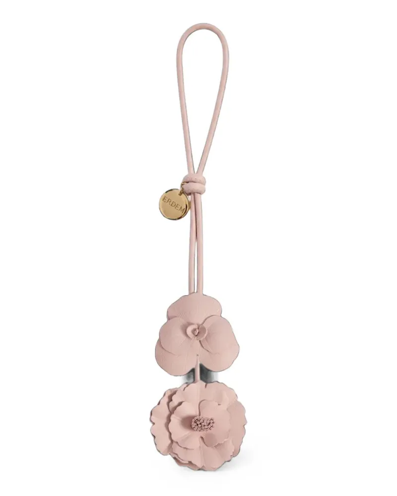 Erdem flower leather charm - Rosa Rosa