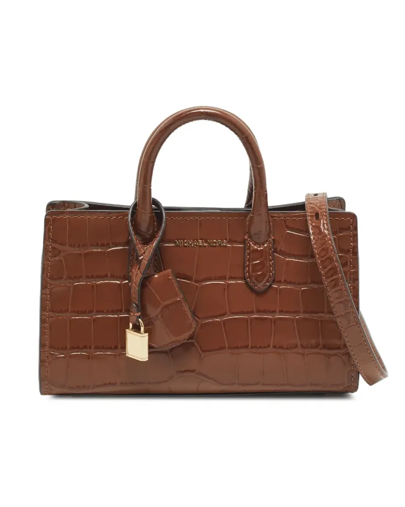 Michael Kors Extra kleiner Scarlett Tote Bag mit Kroko-Prägung - Braun Braun