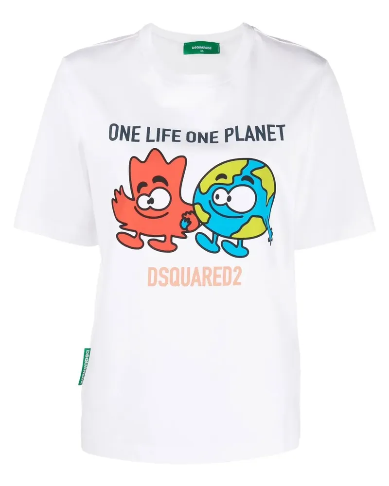 Dsquared2 T-Shirt mit grafischem Print - Weiß Weiß