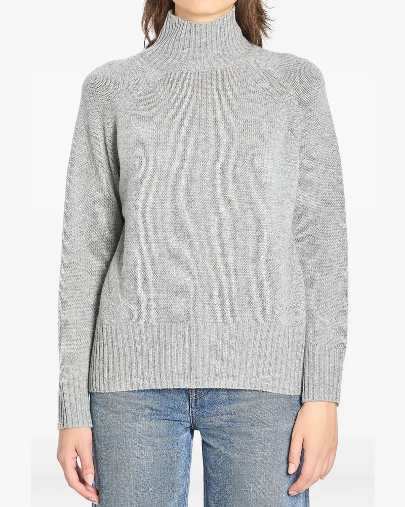 ALLUDE Rollkragenpullover mit geripptem Saum - Grau Grau