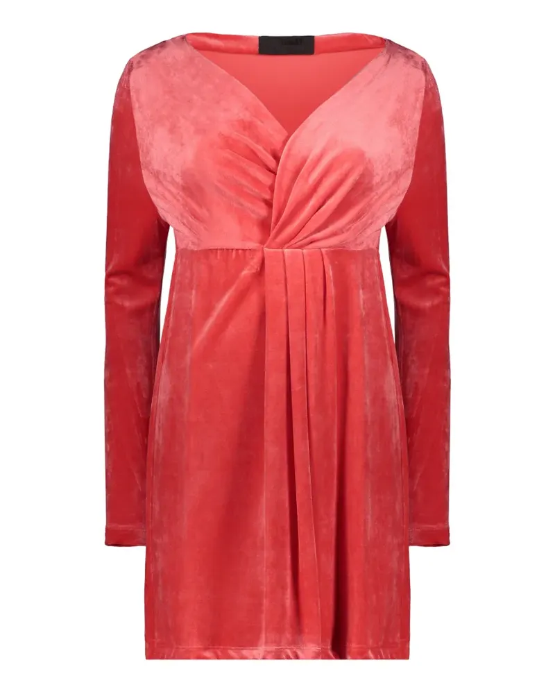 Alberta Ferretti velvet draped mini dress - Rot Rot