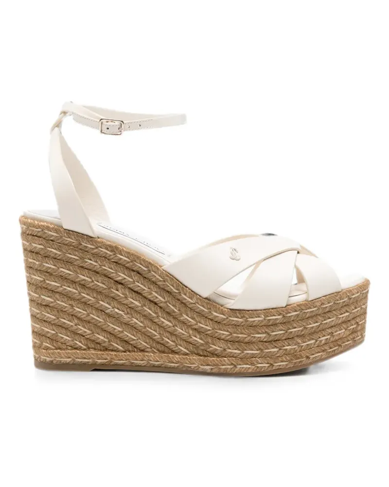 Jimmy Choo Korra leather wedge espadrilles - Weiß Weiß
