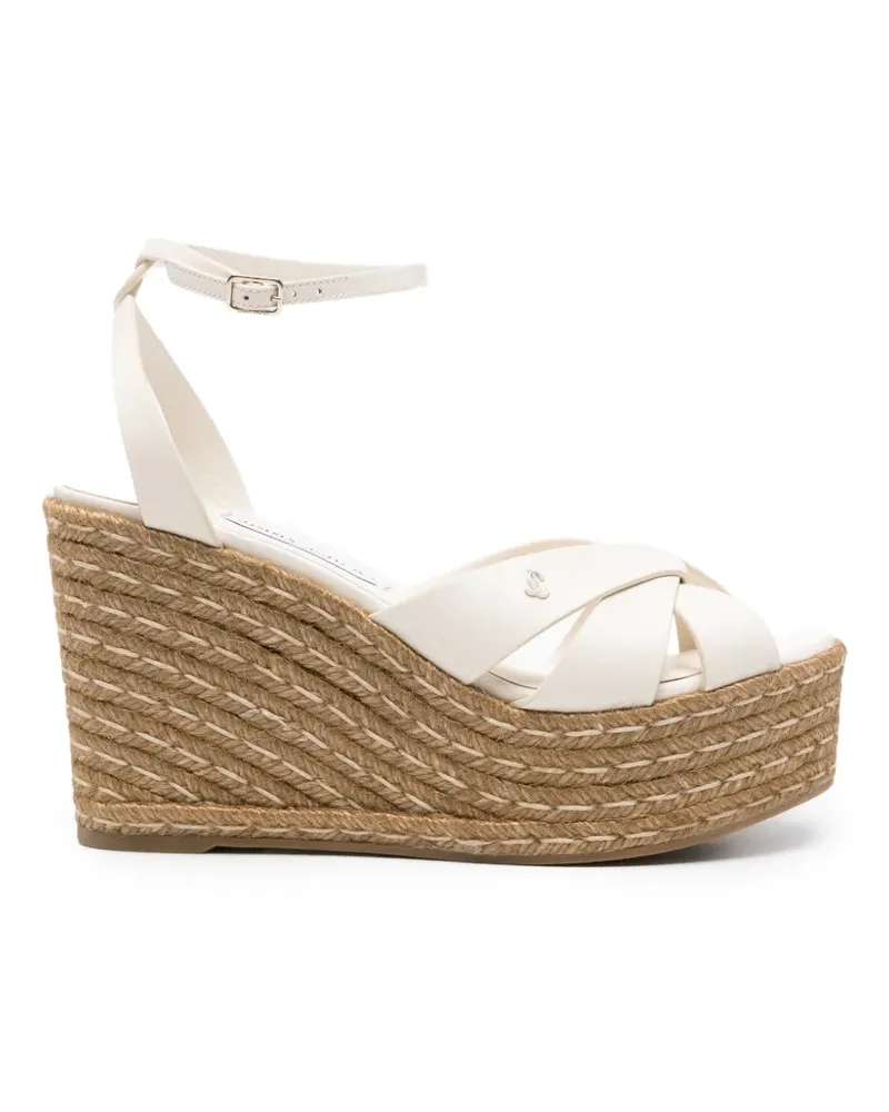 Jimmy Choo Korra leather wedge espadrilles - Weiß Weiß