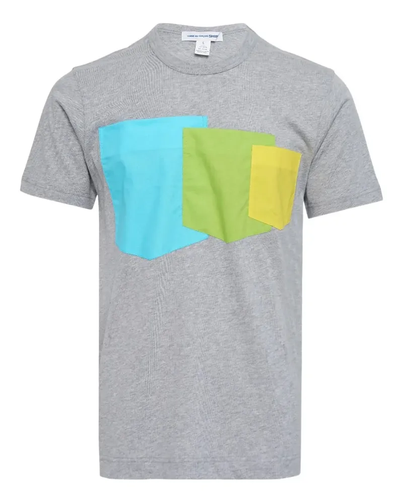 Comme des Garçons T-Shirt mit aufgesetzter Tasche - Grau Grau