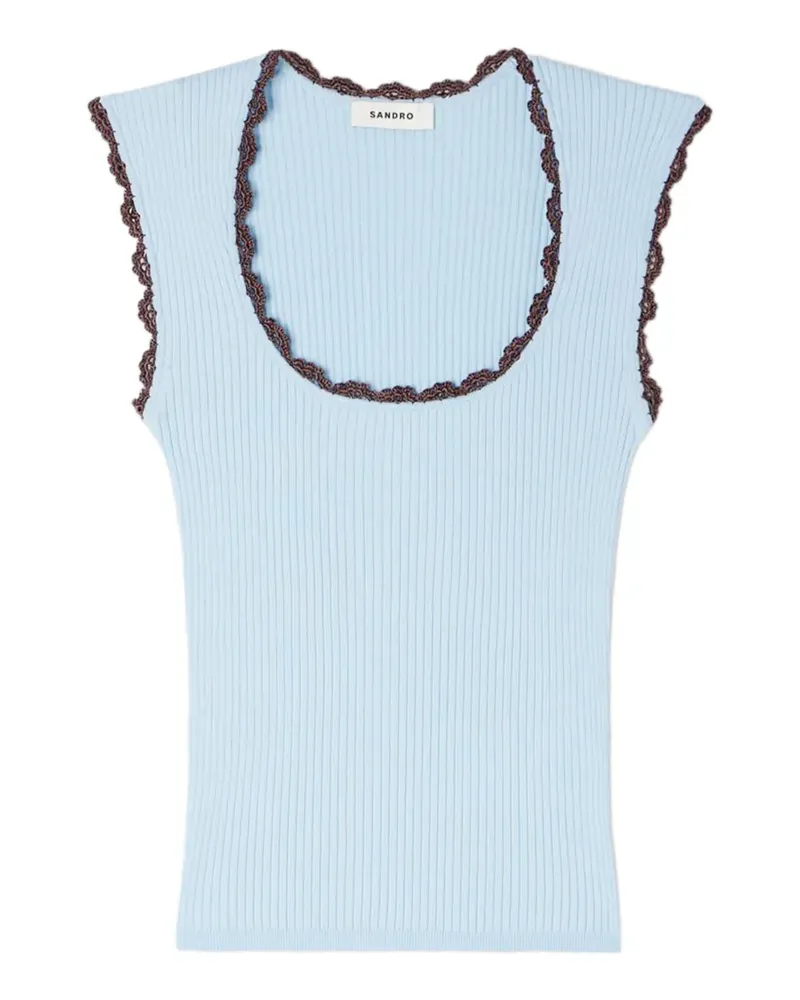 Sandro Tanktop mit gehäkeltem Besatz - Blau Blau