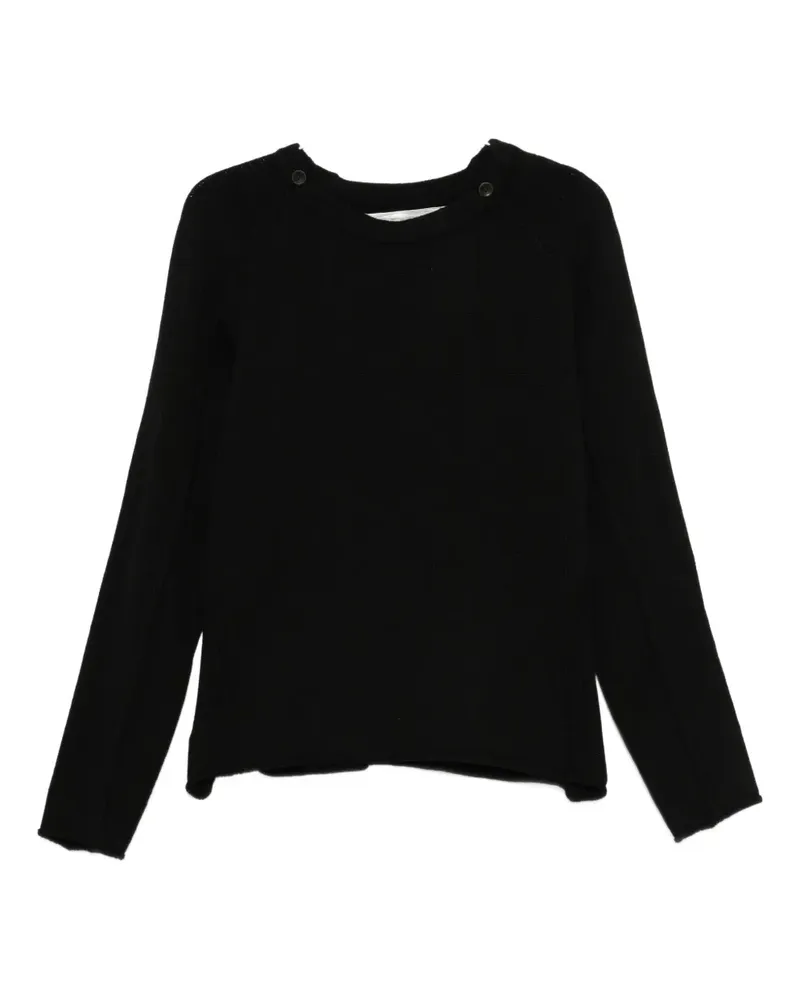 individual sentiments Pullover mit Knopfdetail - Schwarz Schwarz