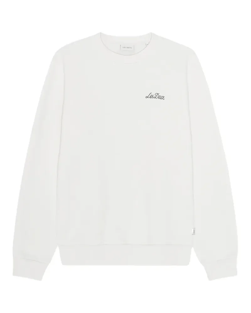 LES DEUX logo-embroidered floral-print sweater - Weiß Weiß
