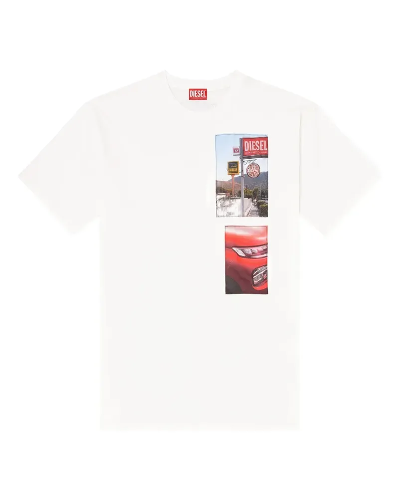 Diesel T-Boxt-T3 T-Shirt mit grafischem Print - Weiß Weiß