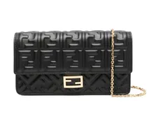 Baguette Portemonnaie mit Kettendetail - Schwarz