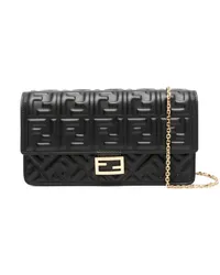 Fendi Baguette Portemonnaie mit Kettenriemen Schwarz