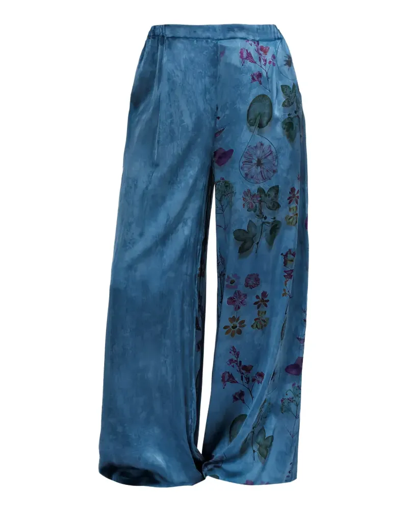 Avant Toi floral-print palazzo pants - Blau Blau