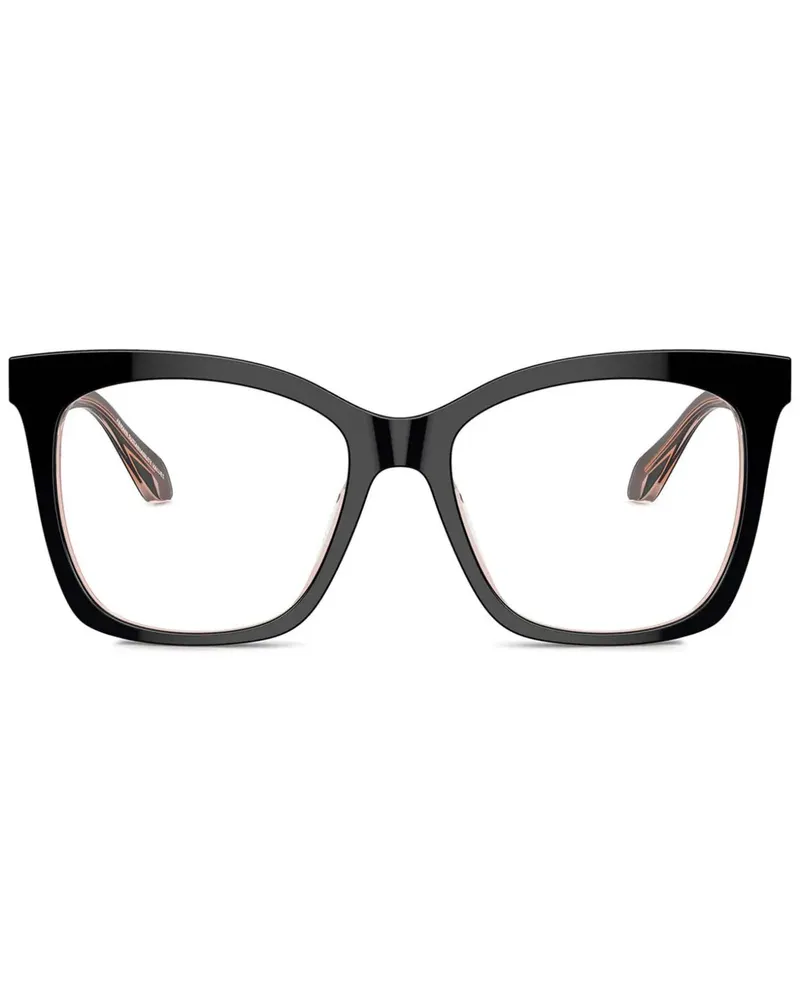 Giorgio Armani Brille mit Logo-Print - Schwarz Schwarz