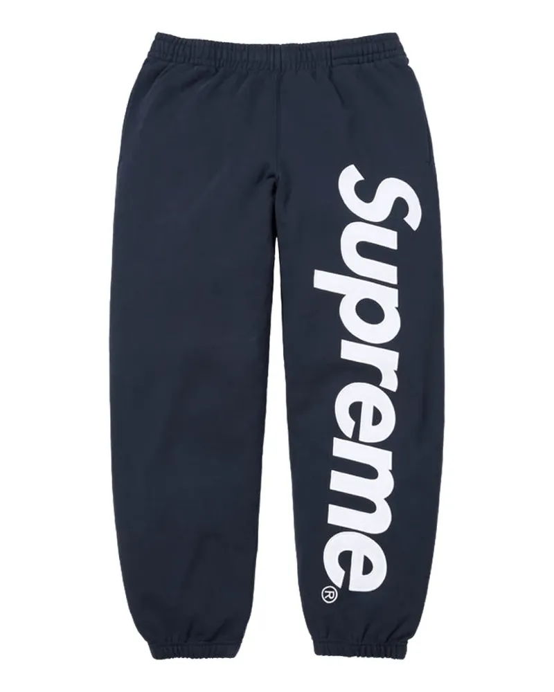 Supreme Being satin-appliqué track pants - Blau Blau