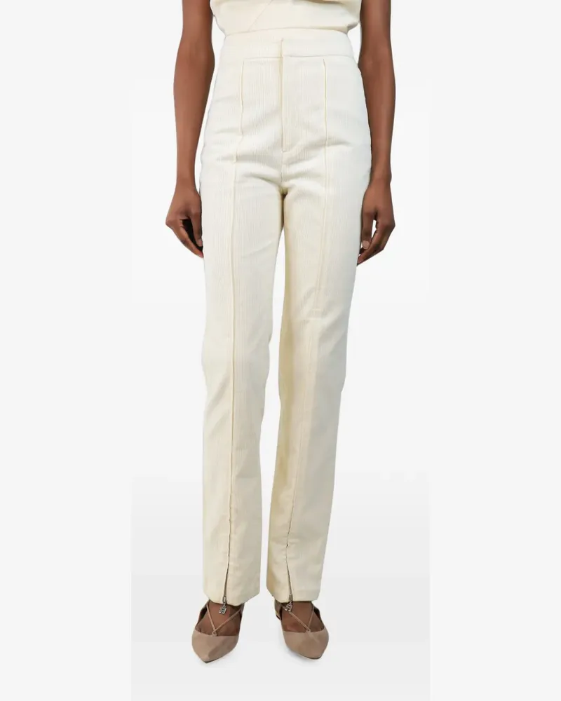 ROTATE Birger Christensen straight-leg corduroy trousers - Weiß Weiß