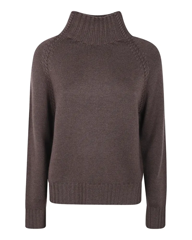 ROSSOPURO V-Ausschnitt-Pullover mit Raglanärmeln - Braun Braun