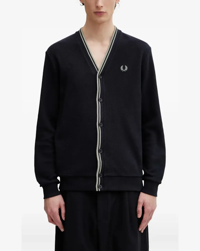 Fred Perry twin-tipped piqué cardigan - Blau Blau