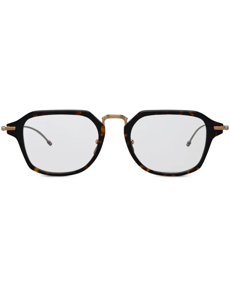 Thom Browne Eckige Brille in Schildpattoptik - Braun Braun