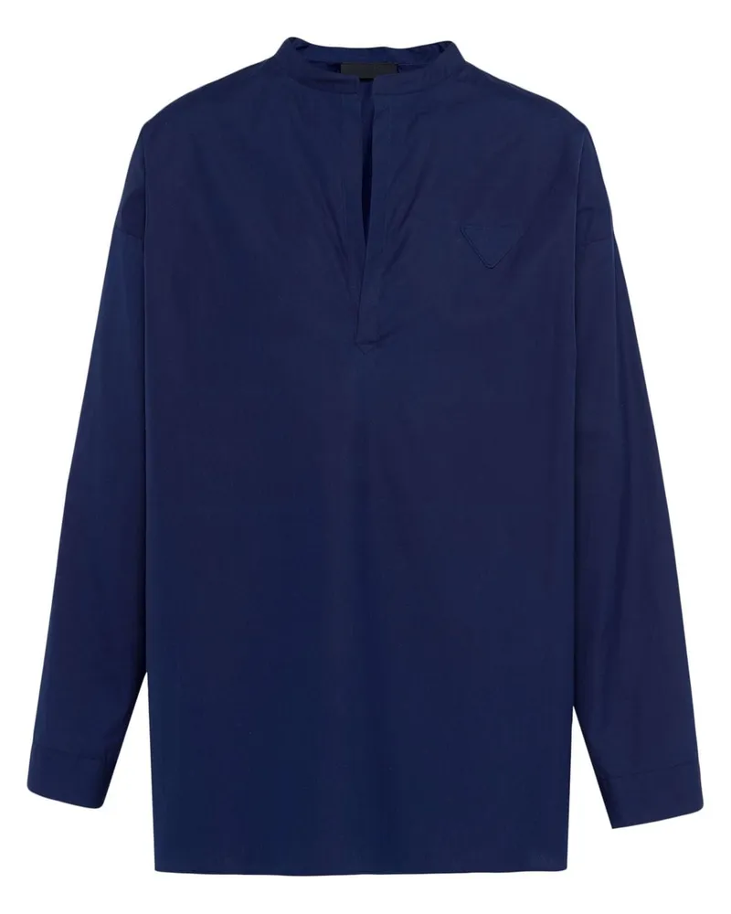 Prada Hemd mit Triangel-Logo - Blau Blau