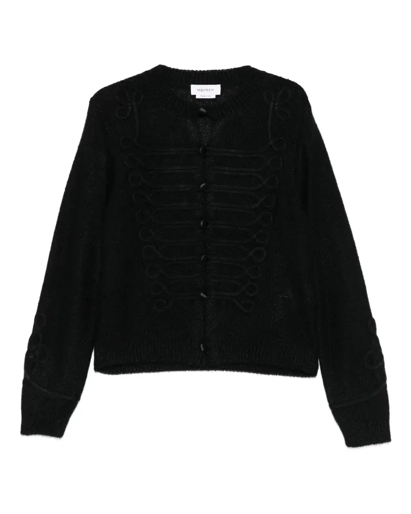 Alexander McQueen braided-detail button cardigan - Schwarz Schwarz