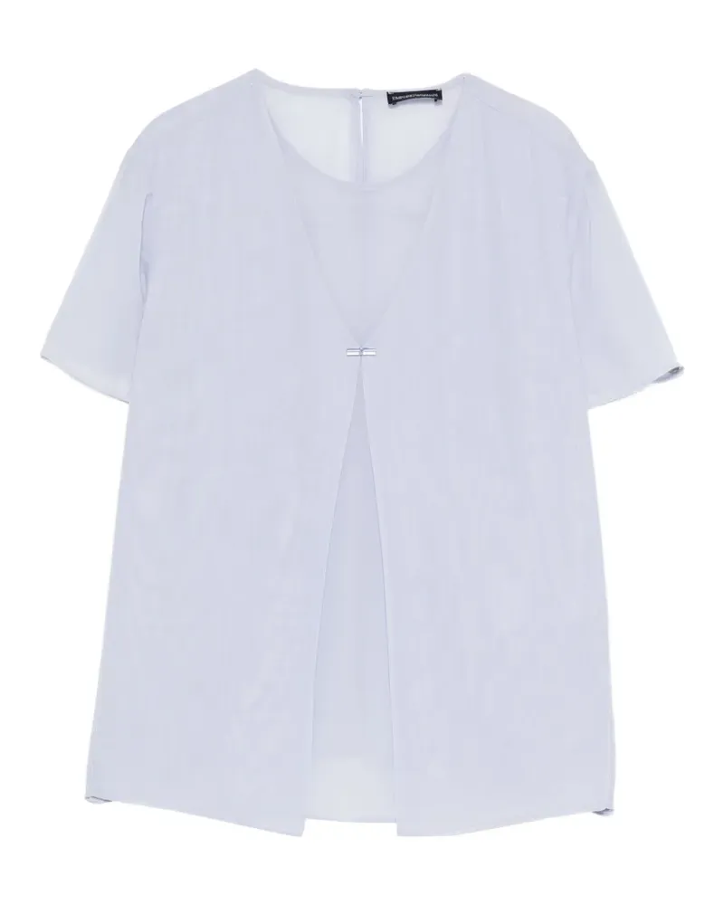 Emporio Armani Rundhals-Bluse mit Knopfdetail - Violett Violett