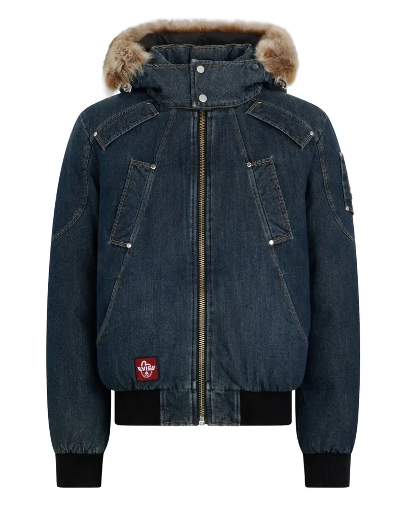 Moose Knuckles x Evisu Kapuzenjacke mit strukturiertem Besatz - Blau Blau