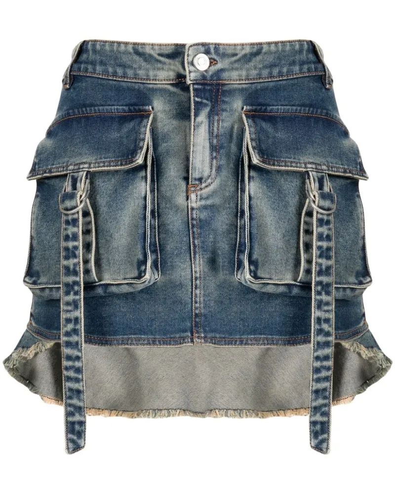 Blumarine Bleistiftrock mit Rüschen - Blau Blau