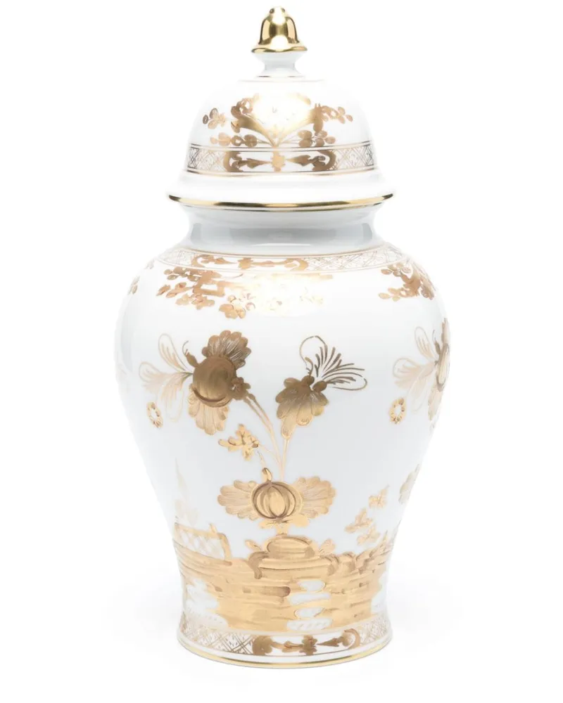 Ginori 1735 Große Aurum Potiche Vase Weiß