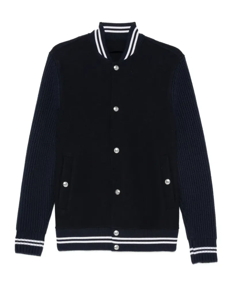 Eleventy Bomberjacke aus geripptem Strick - Blau Blau