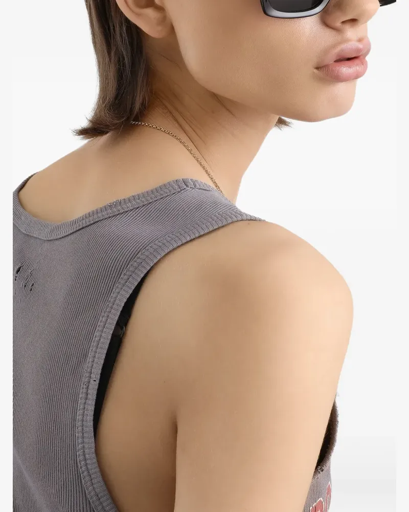 Dolce & Gabbana Rundhals-Tanktop mit Print - Grau Grau