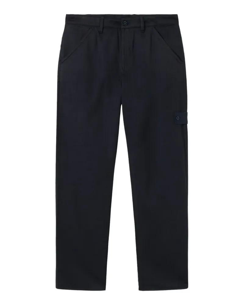 Stone Island 3100025 raw-hand wool-cotton gabardine-TC_S.I. Ghost chino trousers - Schwarz Schwarz