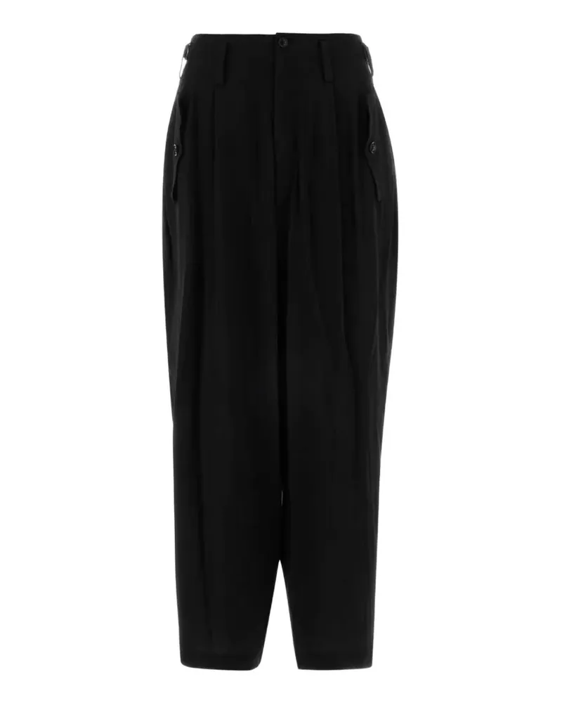 Yohji Yamamoto pleated wide-leg trousers - Schwarz Schwarz