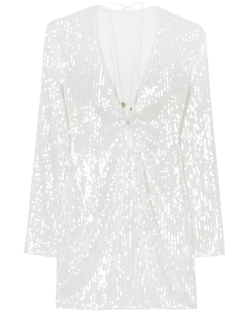 Patrizia Pepe Minikleid mit Pailletten - Weiß Weiß